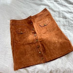 Anthropologie Suede Mini Skirt, size 12
